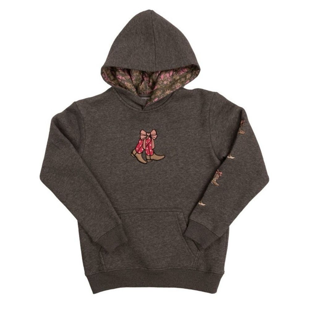 YOUTH DILARA BOOT HOODIE, Color: HEATHER GREY, Size: Y SMALL