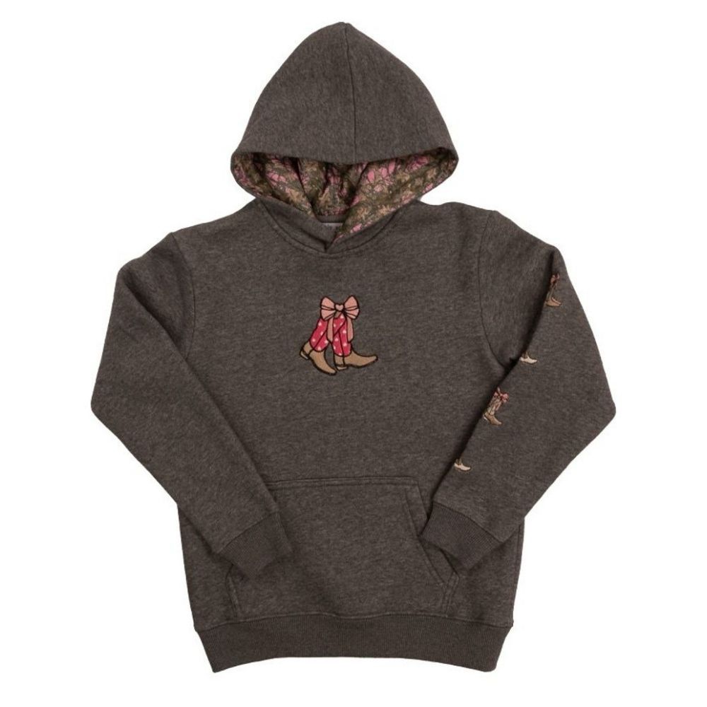 YOUTH DILARA BOOT HOODIE, Color: HEATHER GREY, Size: Y SMALL