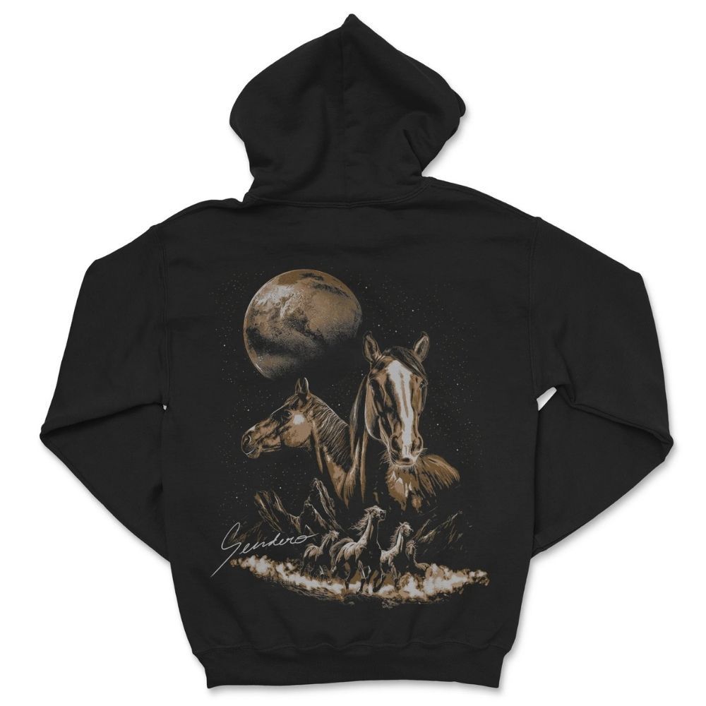 MIDNIGHT RIDERS HOODIE, Color: VINTAGE BLACK, Size: MEDIUM, Style: SPCS424F12