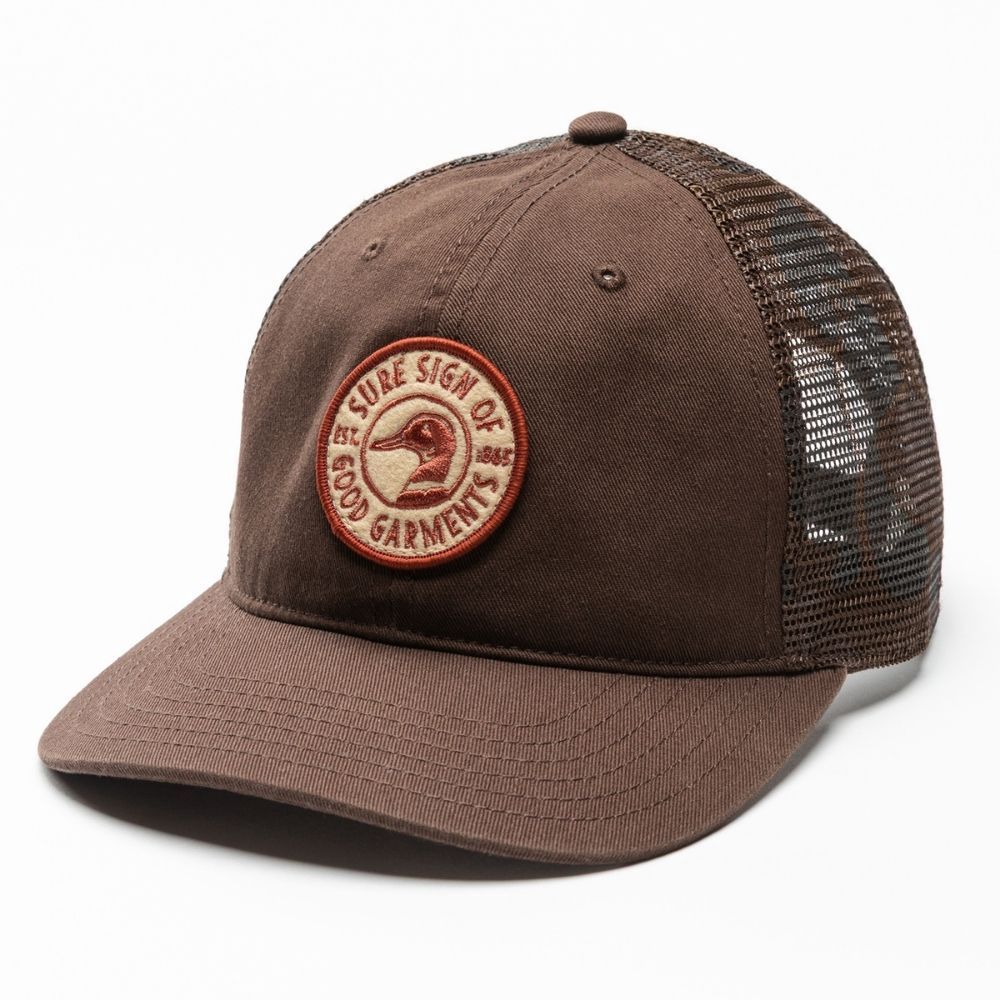 TRUCKER HAT WITH CAMO MESH, Color: DARK BROWN, Style: D41040