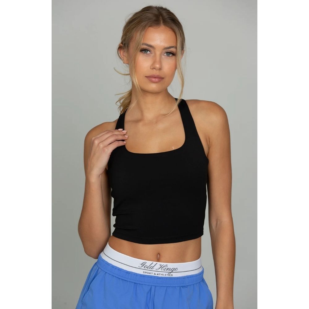 CRISS CROSS BACK YOGA TANK, Color: BLACK, Size: XLARGE, Style: 4604854067761