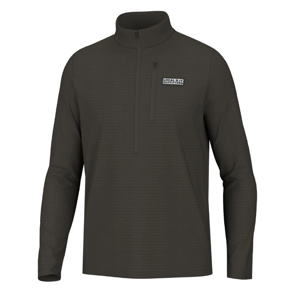 WAFFLE HALF ZIP PULLOVER, Color: DEEP MOCHA, Size: MEDIUM, Style: L1300048
