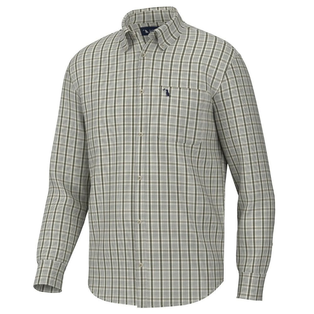 Y STAMPS DRESS SHIRT, Color: BEIGE/OLIVE/GREEN, Size: XLARGE, Style: L0300007