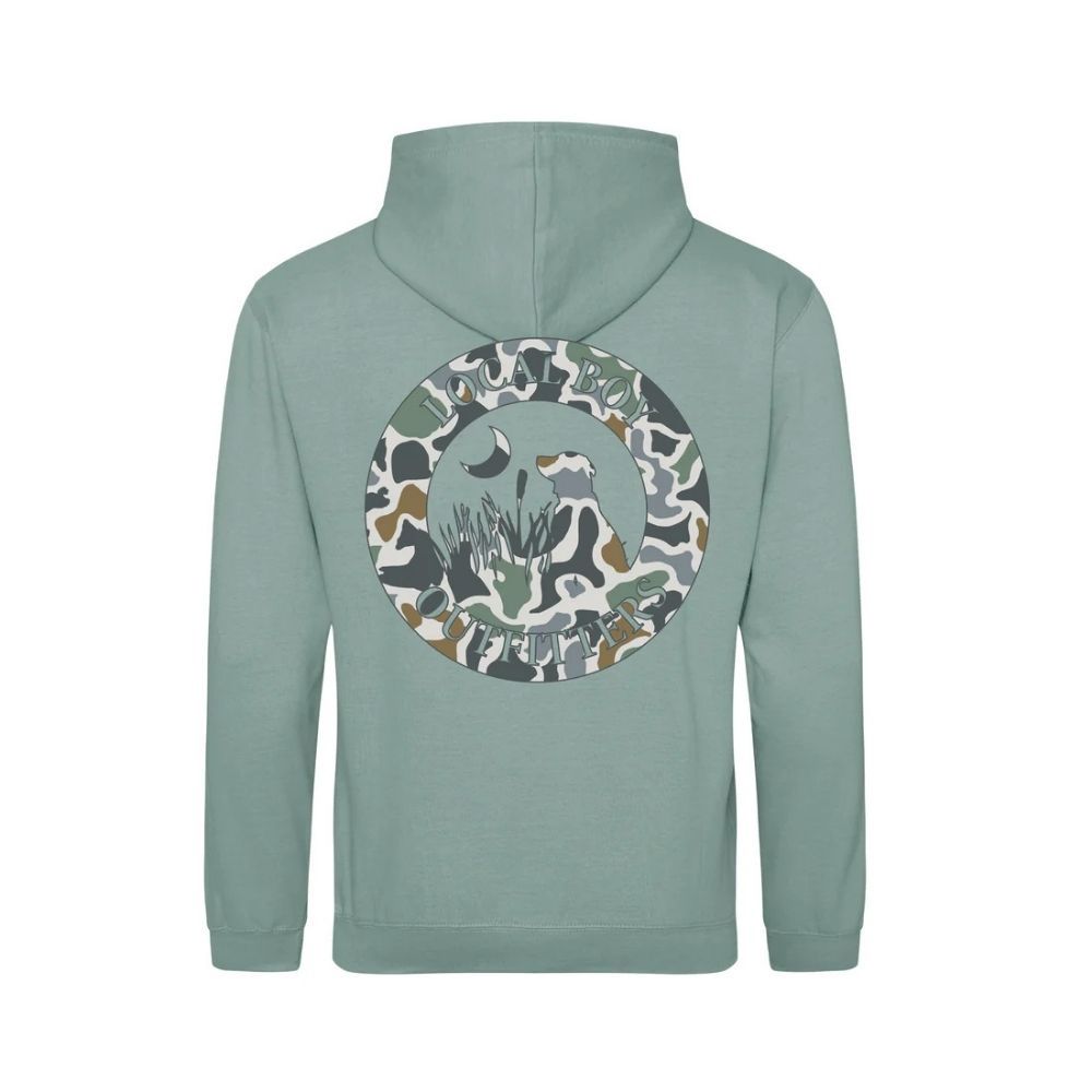 ORIGINAL LOCALFLAGE BLUFF HOODIE, Color: DUSTY GREEN, Size: SMALL, Style: L1310034