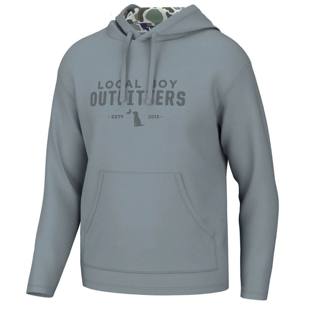 POLY FLEECE HOODIE, Color: LIGHT SLATE, Size: SMALL, Style: L1300001