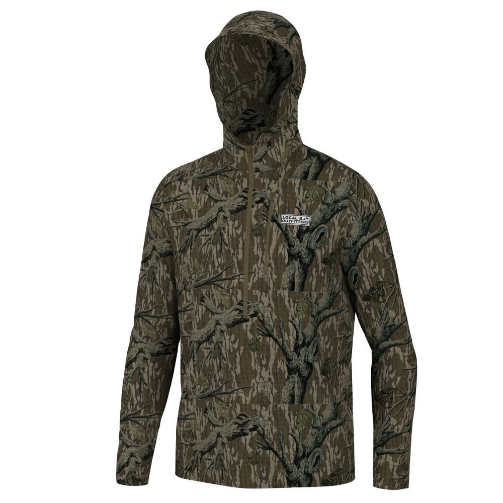 HARVEST WAFFLE HALF ZIP HOODIE, Color: TREE STAND, Size: MEDIUM, Style: L1300049