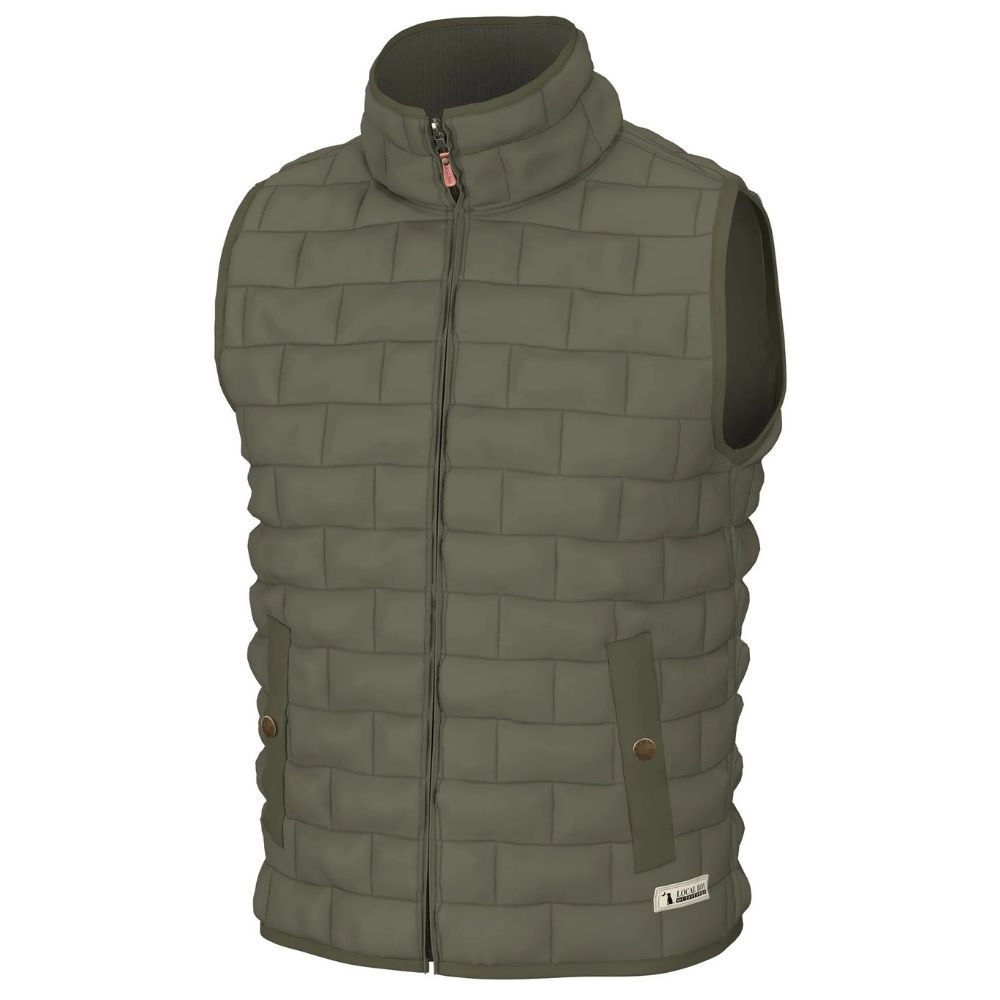 BRICK QUILTED VEST, Color: MOSS, Size: SMALL, Style: L1300042