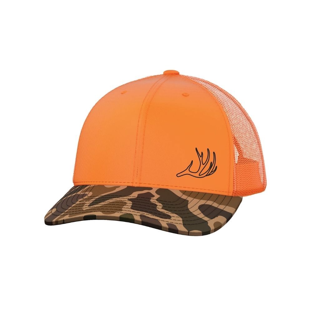 ANTLER SHED TRUCKER HAT, Color: ORANGE/ORANGE/OLD SCHOOL