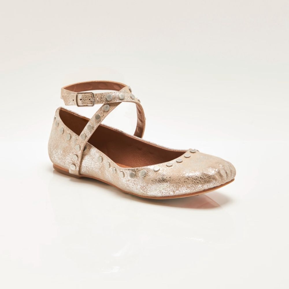 GRACE GEMS BALLET FLAT, Color: CHAMPAGNE, Size: 6