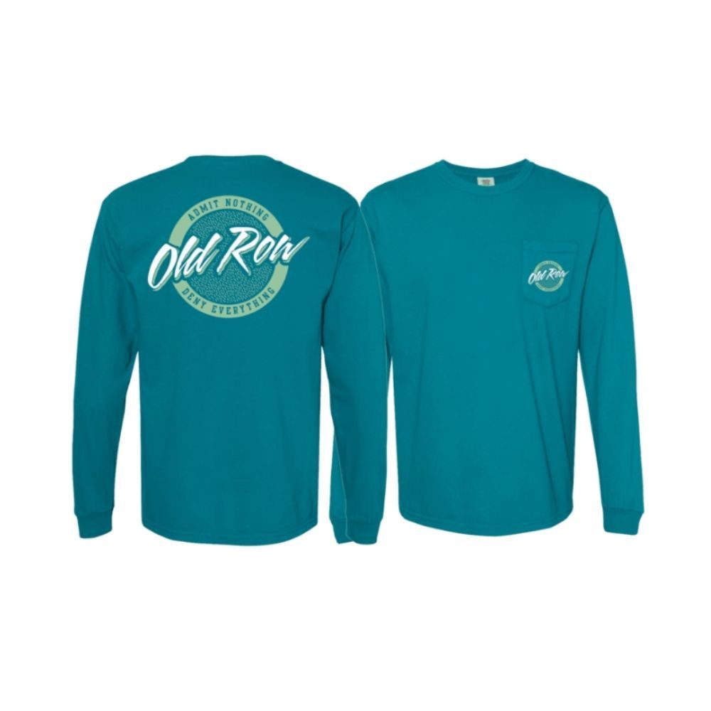 CIRCLE LOGO LONGSLEEVE POCKET TEE, Color: TOPAZ, Size: SMALL, Style: WROW3722