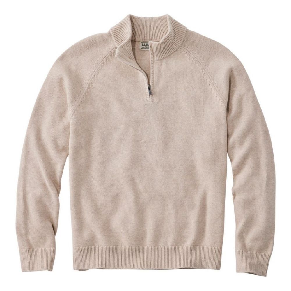WICKED SOFT COTTON CASHMERE QUARTER ZIP MEN'S REGULAR, Color: NEW KHAKI, Size: SMALL, Style: 523240