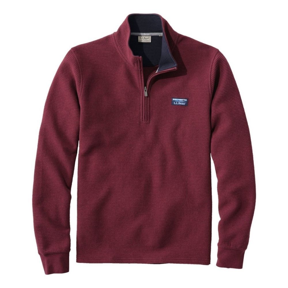 LAKEWASHED DOUBLE-KNIT QUARTER-ZIP LONG SLEEVE MEN'S REGULAR, Color: DEEP ROSEWOOD HEATHER, Size: MEDIUM, Style: 520811