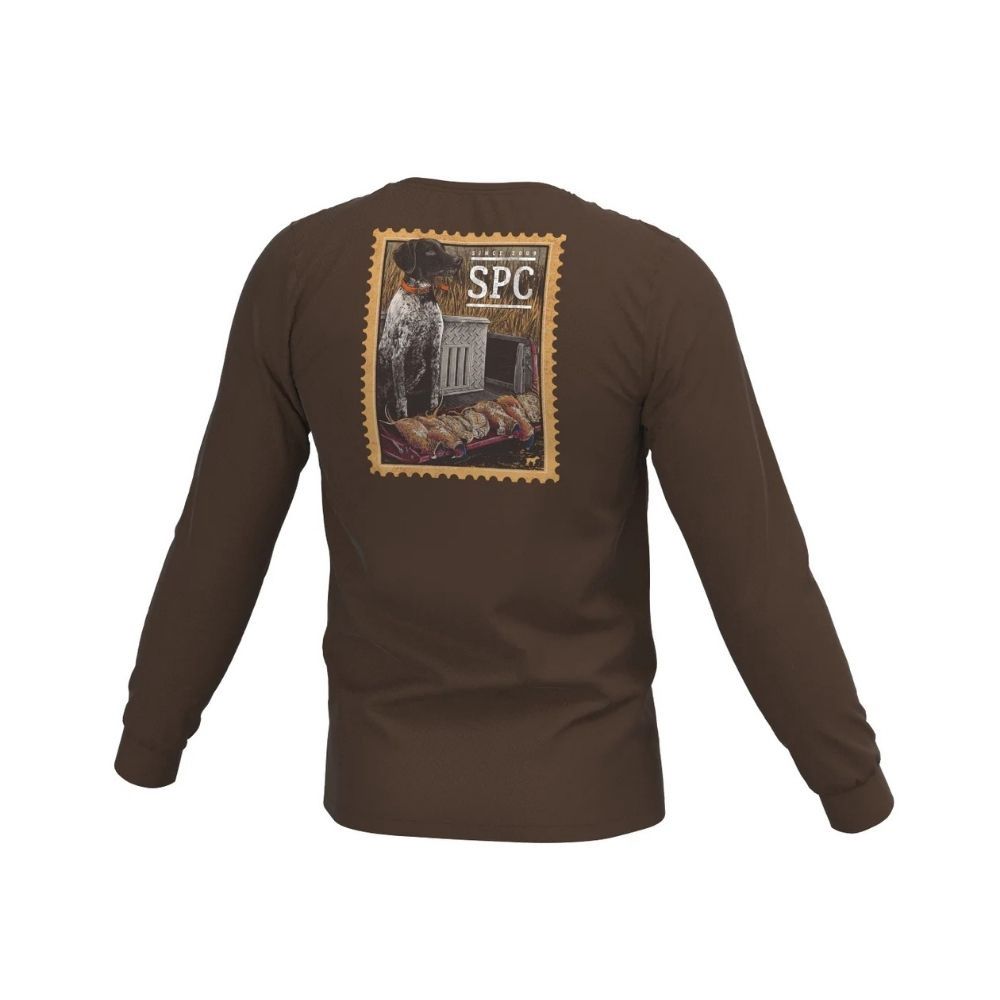 MIXED BAG LONGSLEEVE POCKET TEE, Color: GUNSTOCK, Size: MEDIUM, Style: SLT782