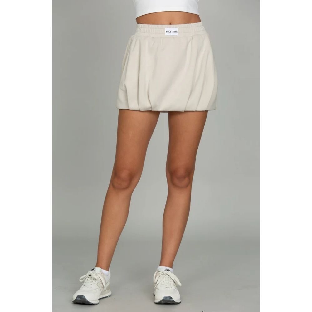 NATURAL LUXESOFT BUBBLE SKIRT, Color: NATURAL, Size: X SMALL, Style: GH221