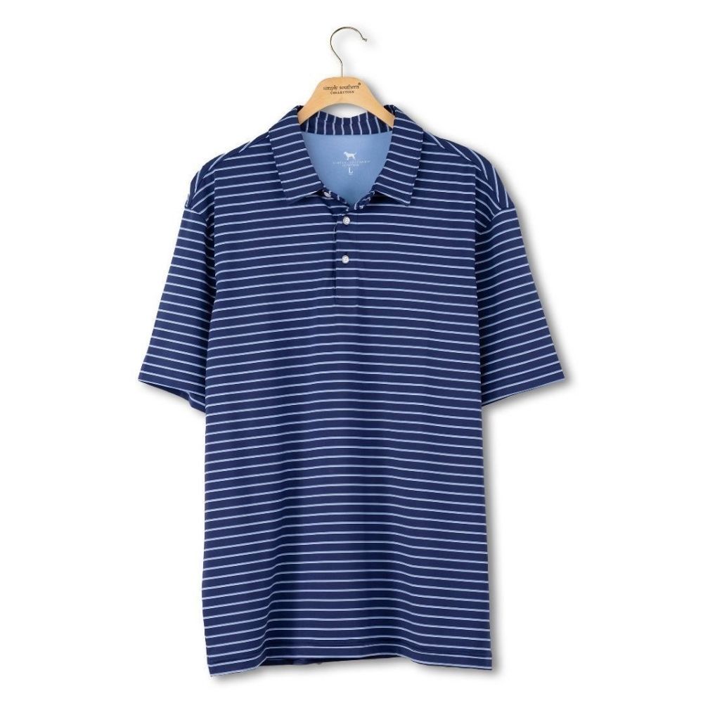 M POLO MCR STRIPE, Color: NAVY, Size: SMALL