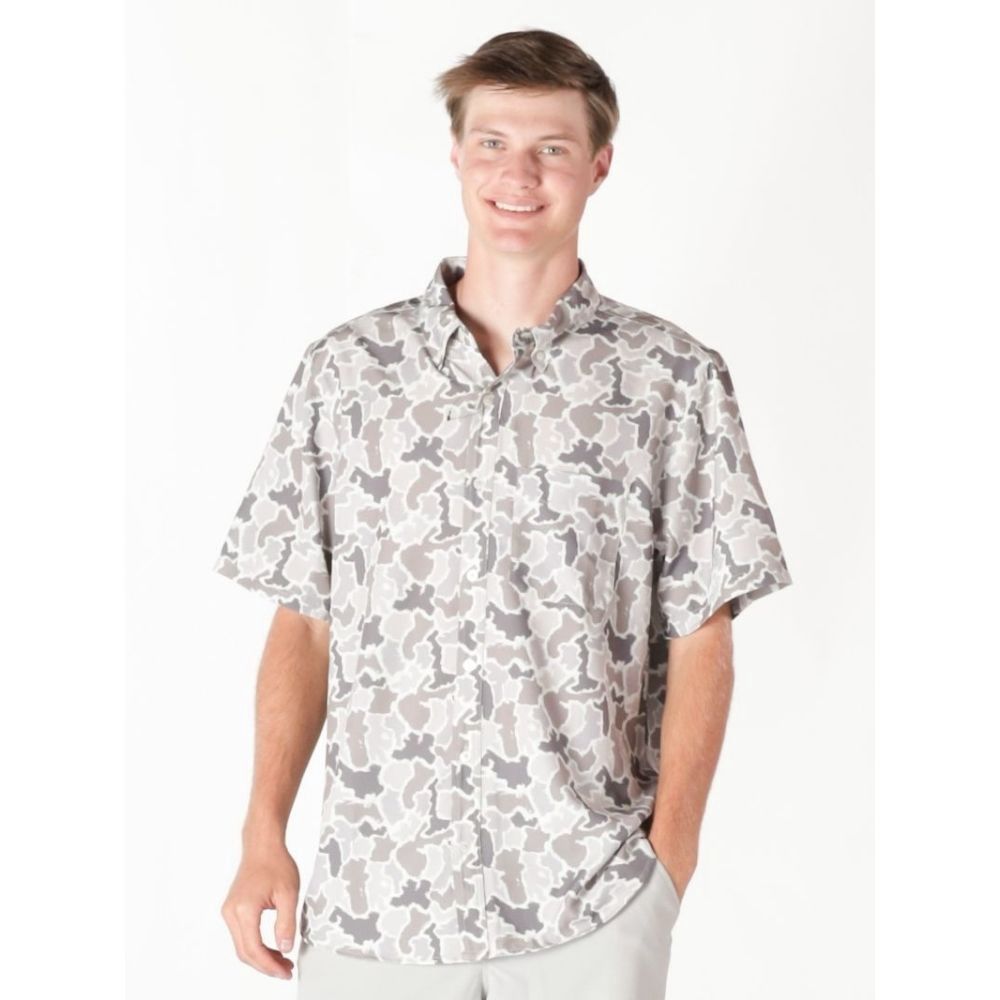 M POLO CAMO, Color: GREY CAMO, Size: SMALL