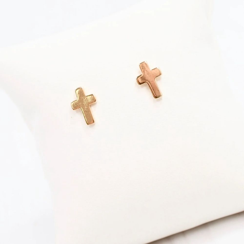 CHRISTY CROSS EARRING, Color: GOLD, Style: E39044