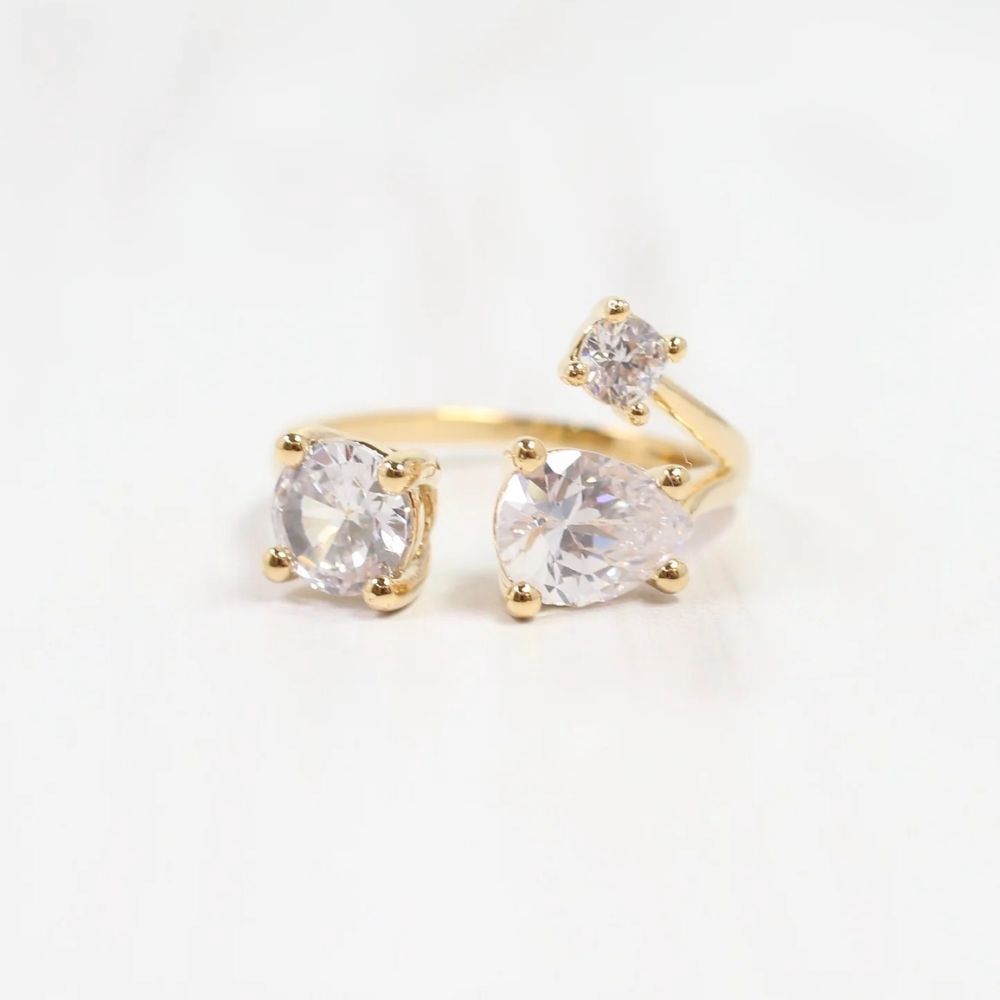 RANDI CRYSTAL RING, Color: GOLD, Style: R40121