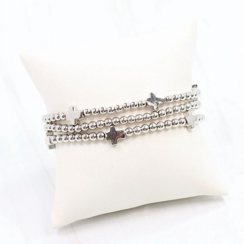 MILANO CROSS BRACELET SET, Color: SILVER, Style: B38827