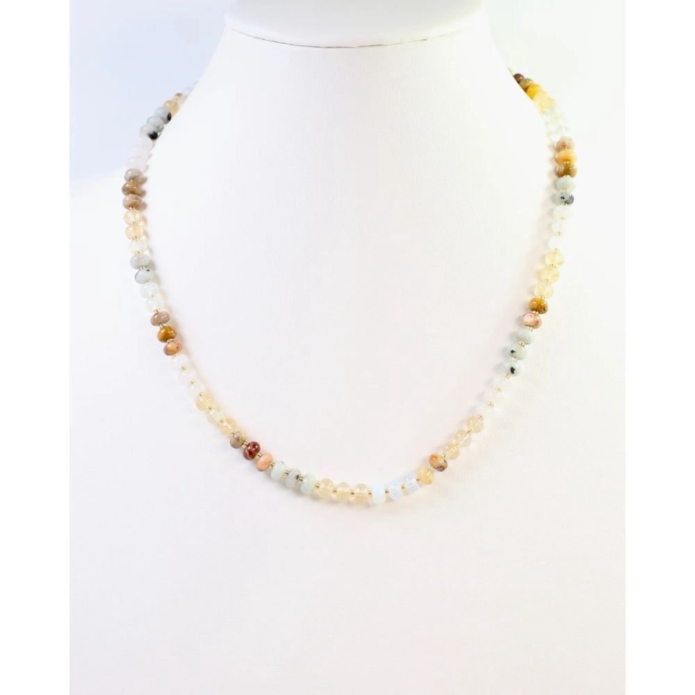 OZARK BEADED STONE NECKLACE, Color: NATURAL MULTI, Style: N39793