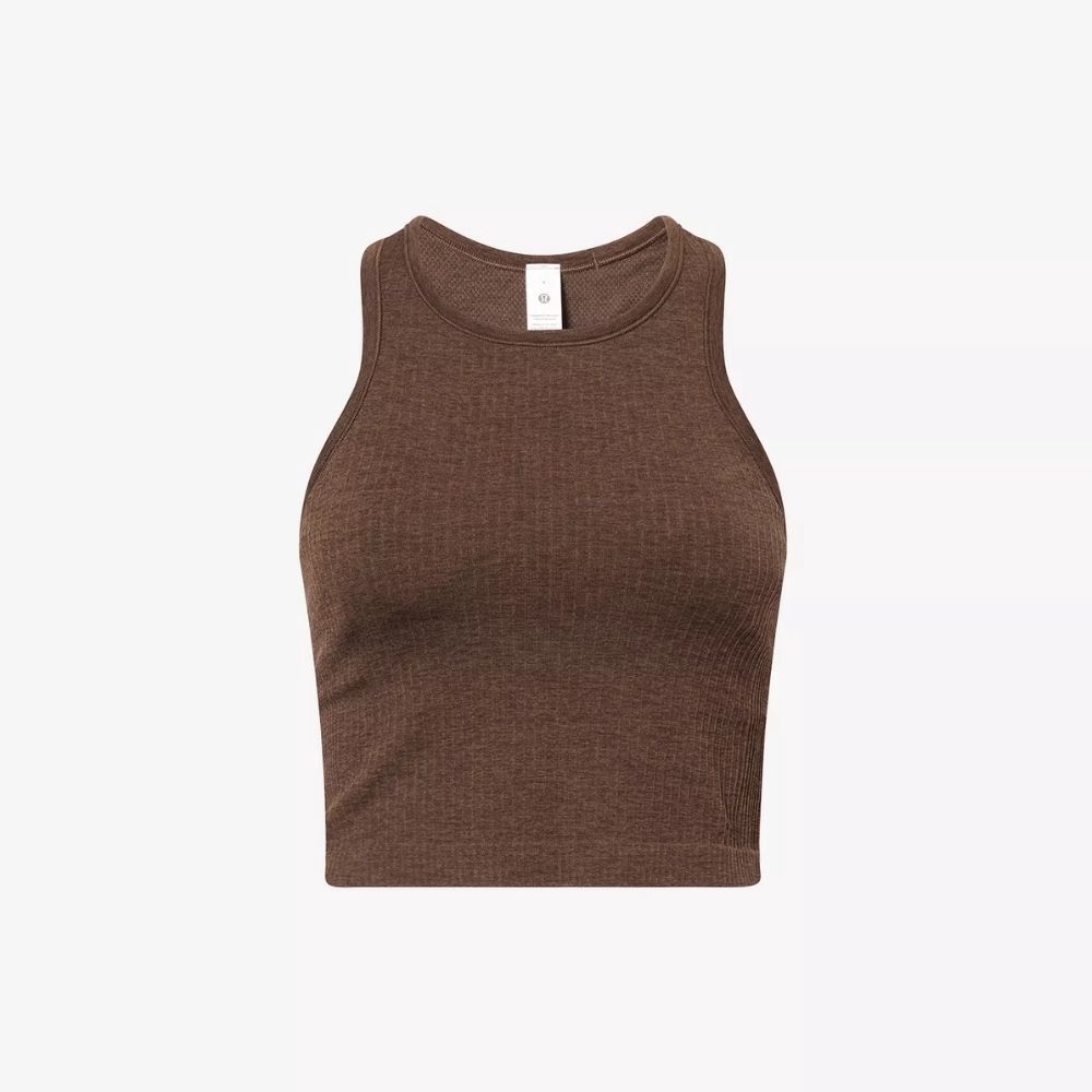 EBB TO STREET CROPPED RACERBACK TANK, Color: WALNUT CRUNCH, Size: 4