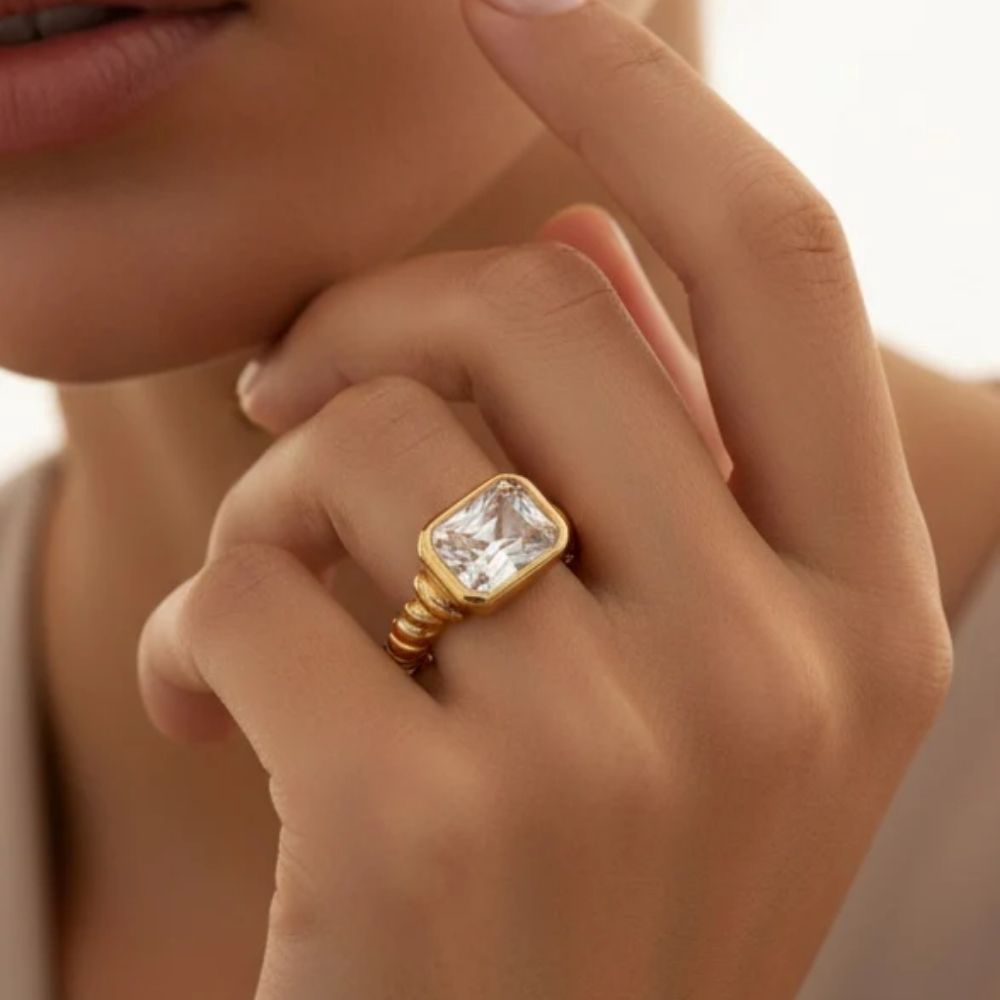 CLEAR INTENT RING `, Color: GOLD, Size: 7