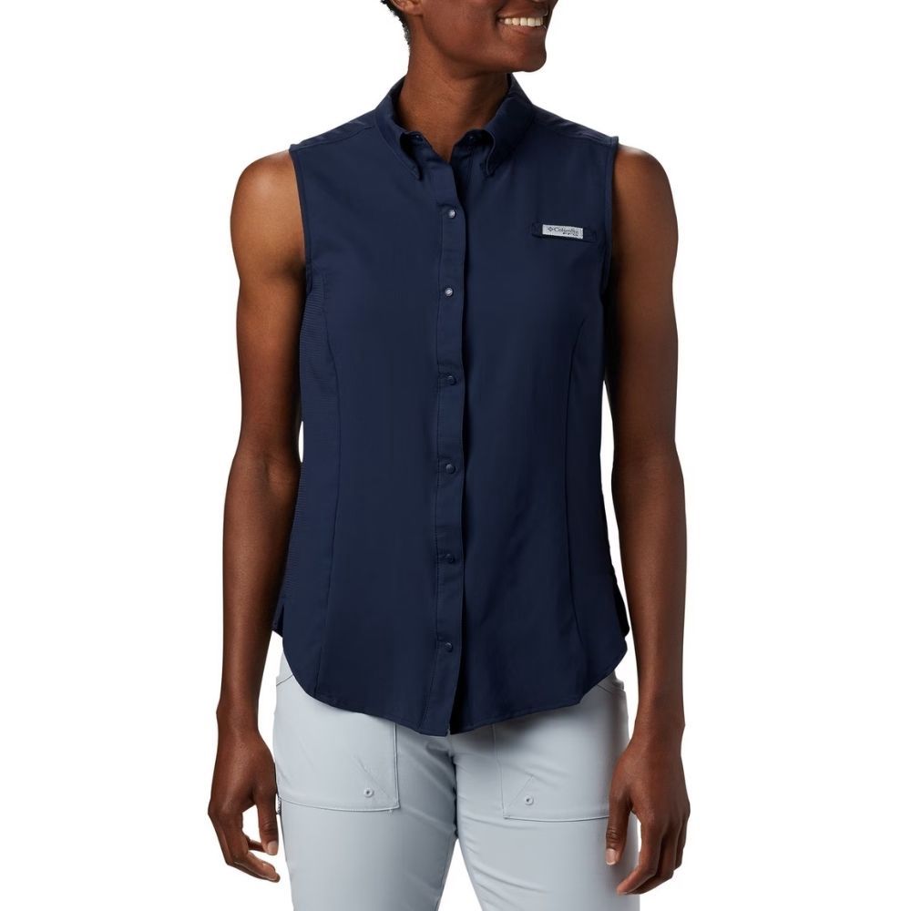 W'S TAMIAMI SLEEVELESS SHIRT, Color: NAVY, Size: X LARGE