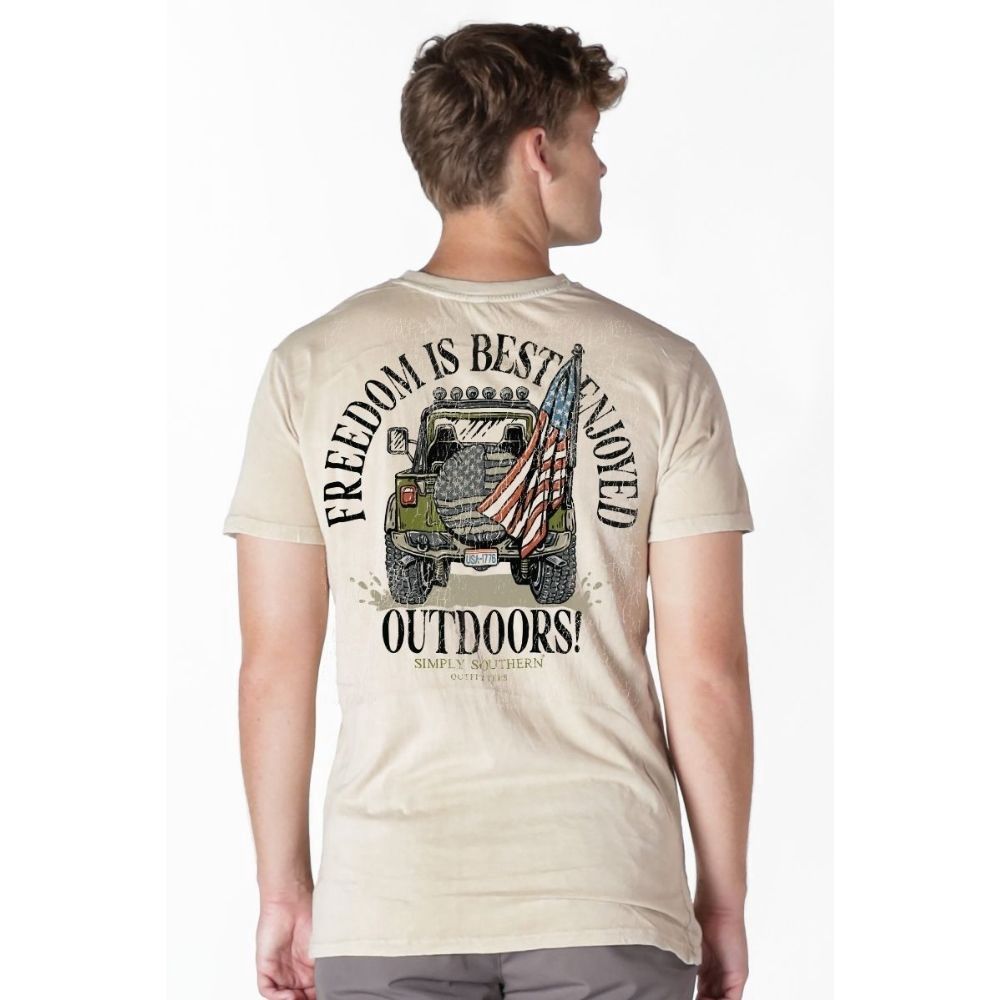 MINWASH FREEDOM TEE, Color: BONE, Size: SMALL