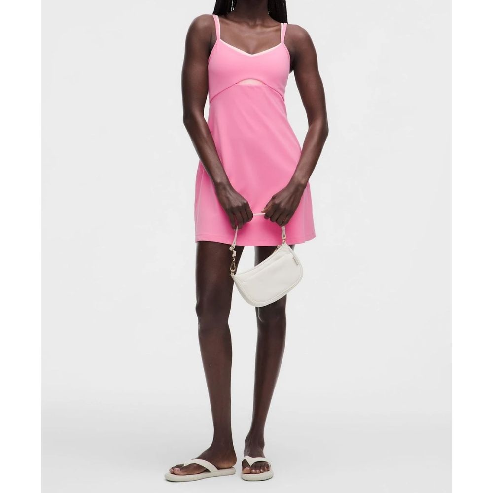LULULEMON ALIGN LAYERED DRESS, Color: CANDY CLOUD/PINK PEARL, Size: 0, Style: LW1GJ6S