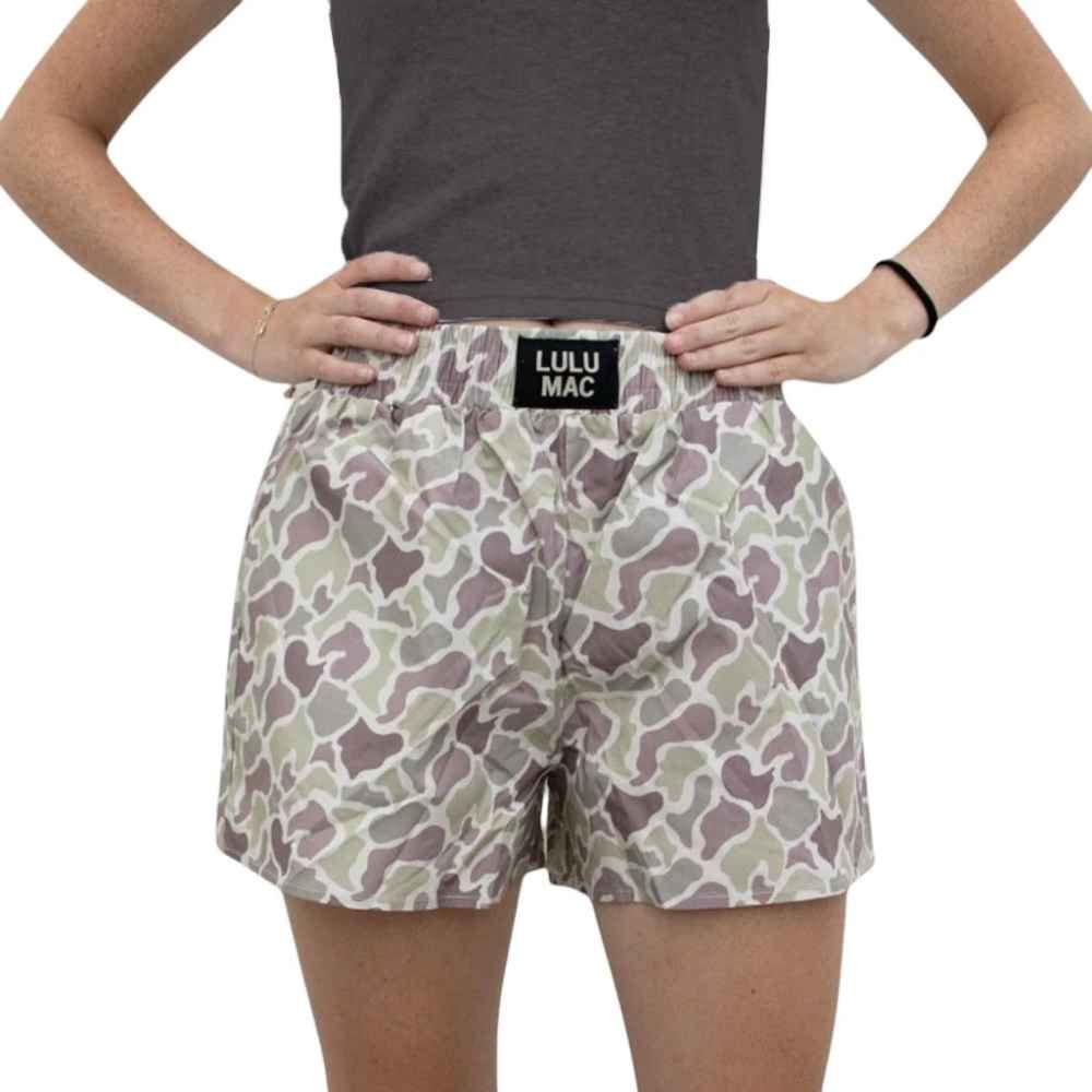 LULU MAC BOXER SHORT, Color: LIGHT CAMO/GREEN, Size: SMALL
