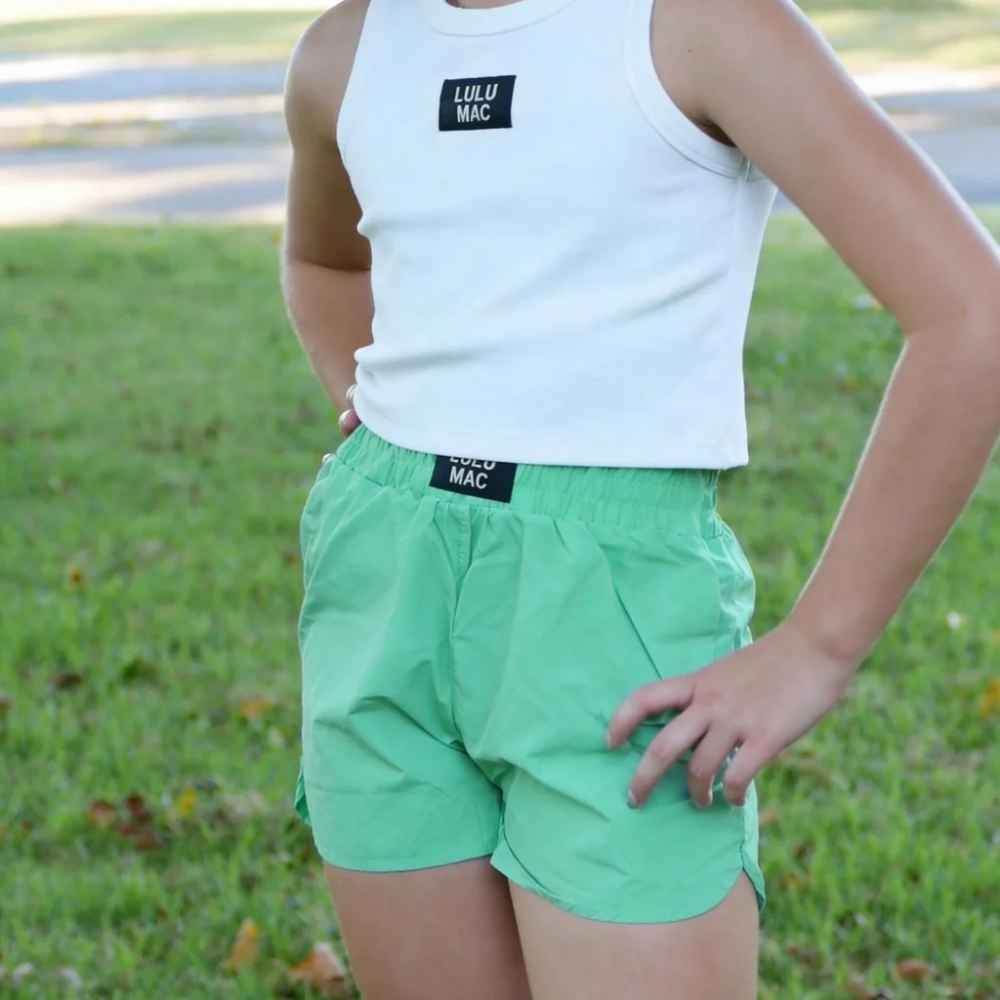 KIDS SOLID SHORT, Color: MINT, Size: SMALL