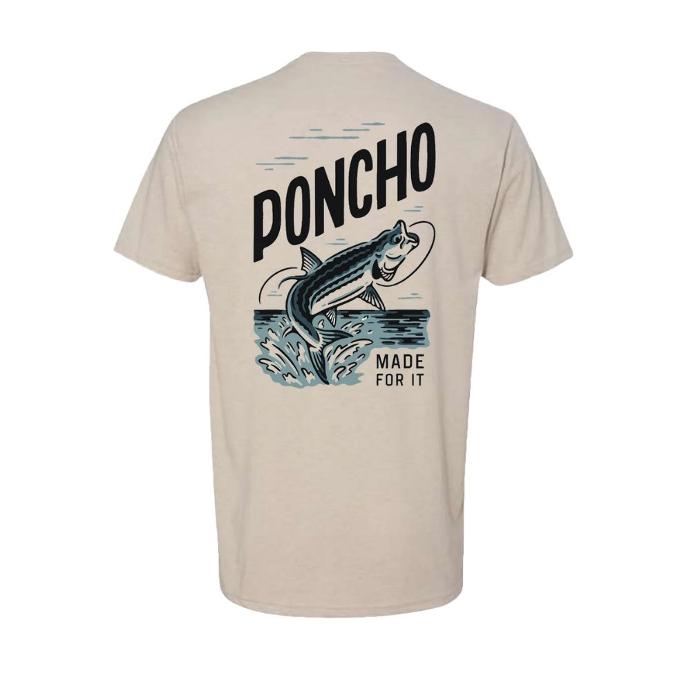 THE TARPON JUMP T-SHIRT, Color: TAN TARPON JUMP, Size: MEDIUM