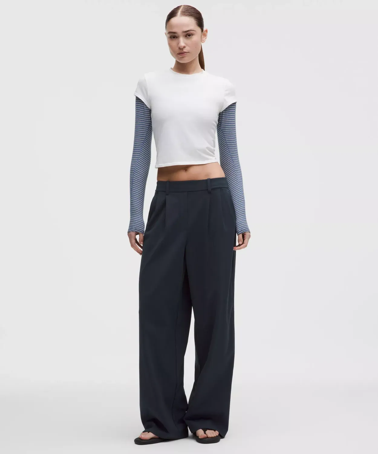 DAYDRIFT HIGH RISE WIDE LEG TROUSER REGULAR, Color: TRUE NAVY, Size: MEDIUM, Style: LW5HKNS