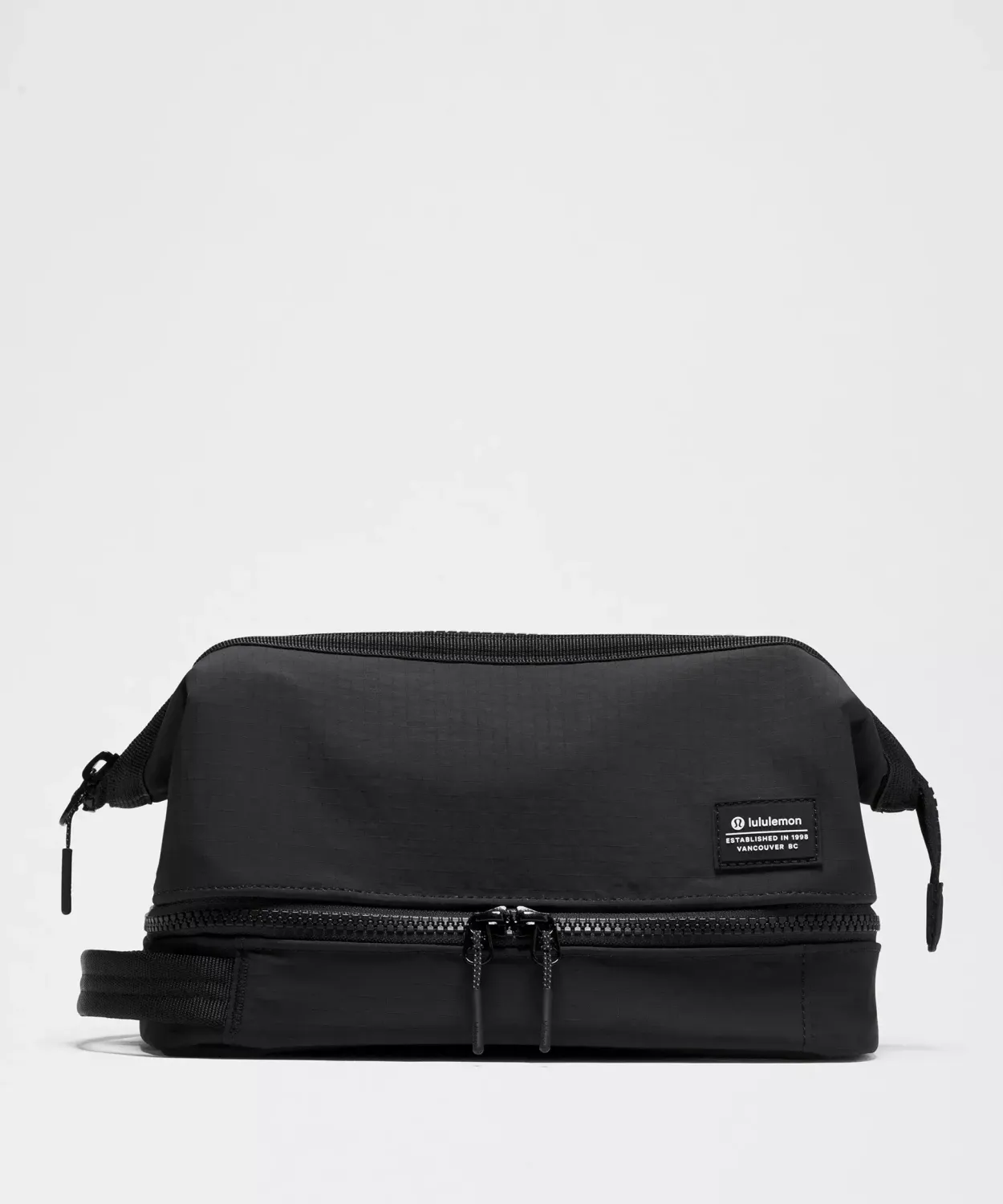DUAL COMPARTMENT TOILETRY BAG, Color: BLACK
