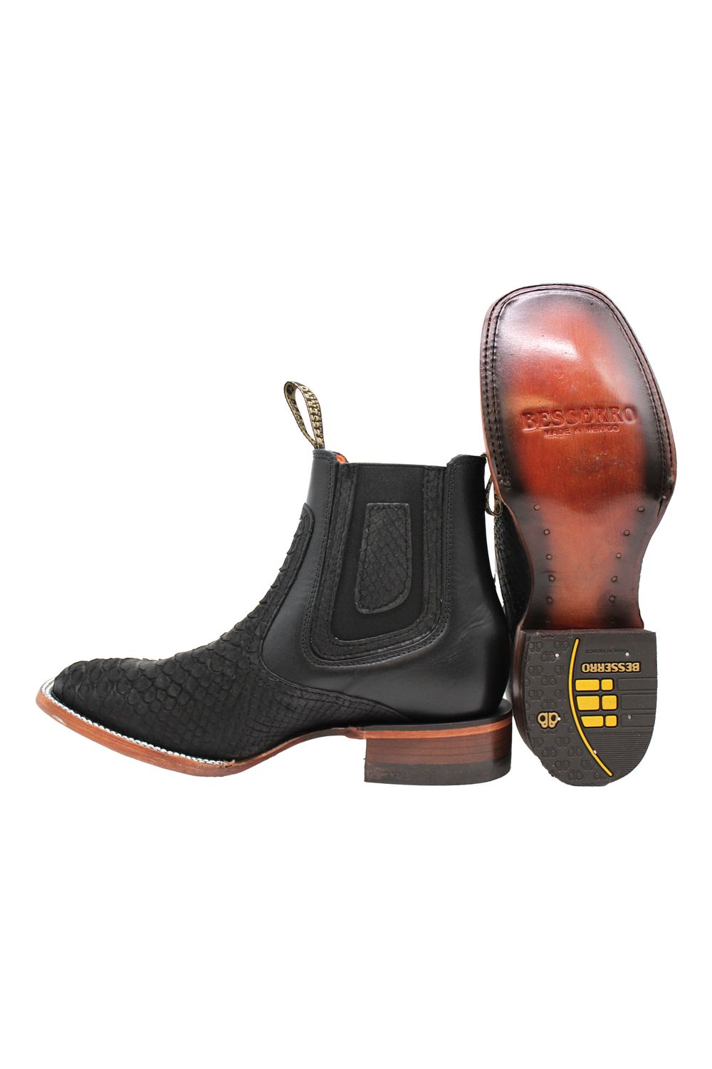 Botín Rodeo Besserro Python Negro.