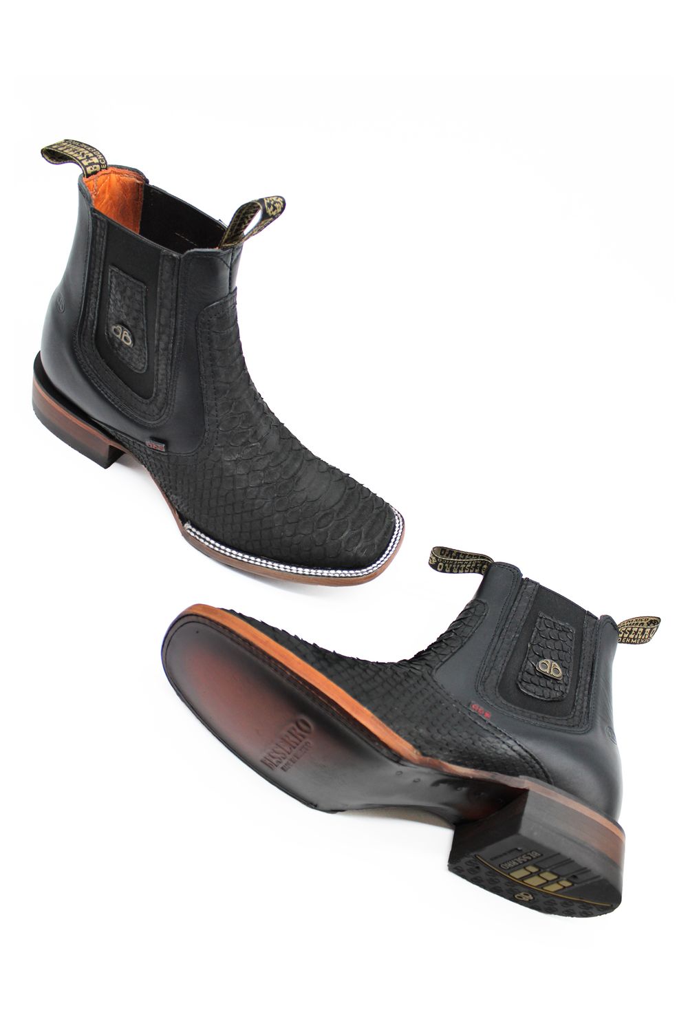 Botín Rodeo Besserro Python Negro.