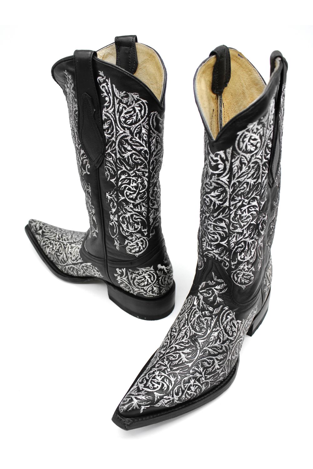 Bota Rameado Plata-Negro