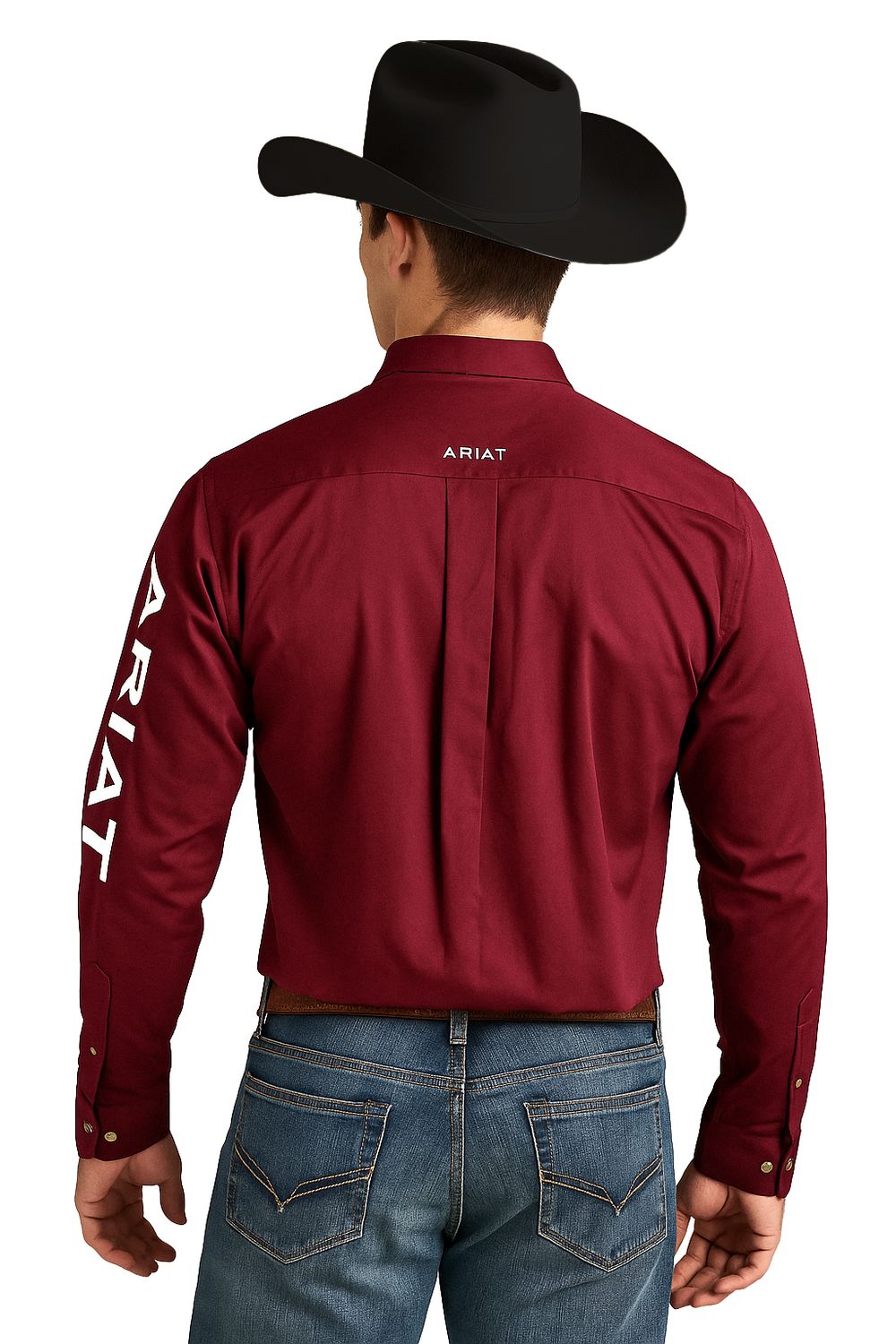 Camisa Ariat Team Logo Twill Tinto Corte Fitted