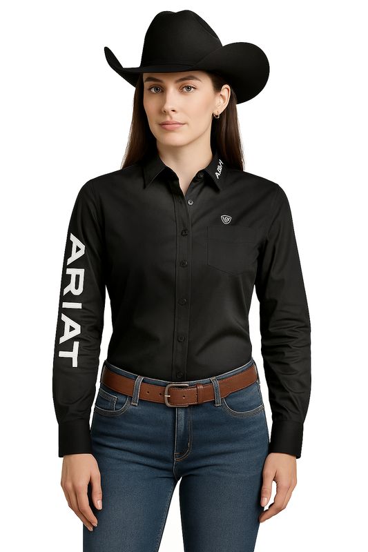 Camisa Ariat Team Kirby Stretch Negro