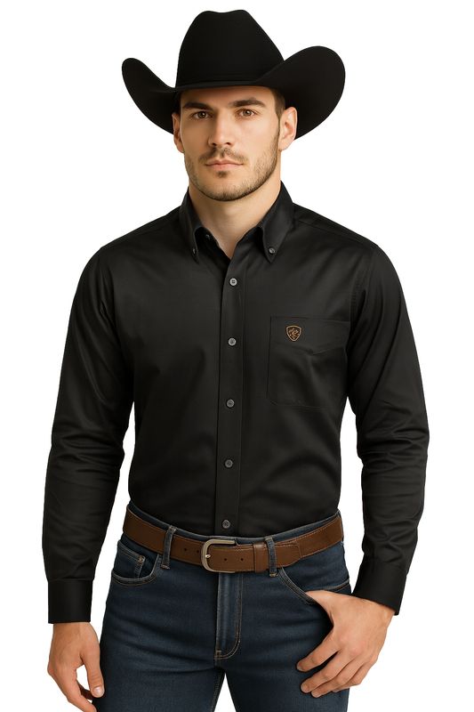 Camisa Ariat Solid Twill Negro