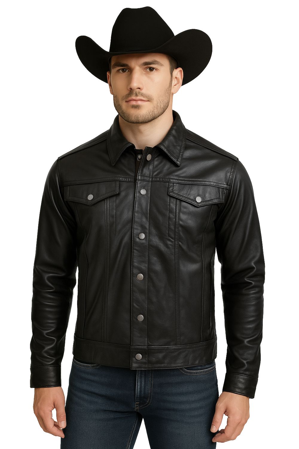 Chamarra Teduar Piel Mod. Levis Negro