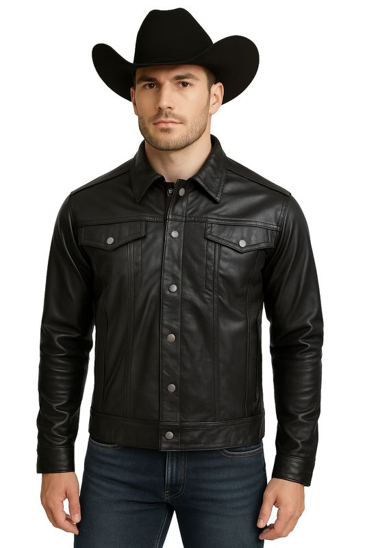 Chamarra Teduar Piel Mod. Levis Negro