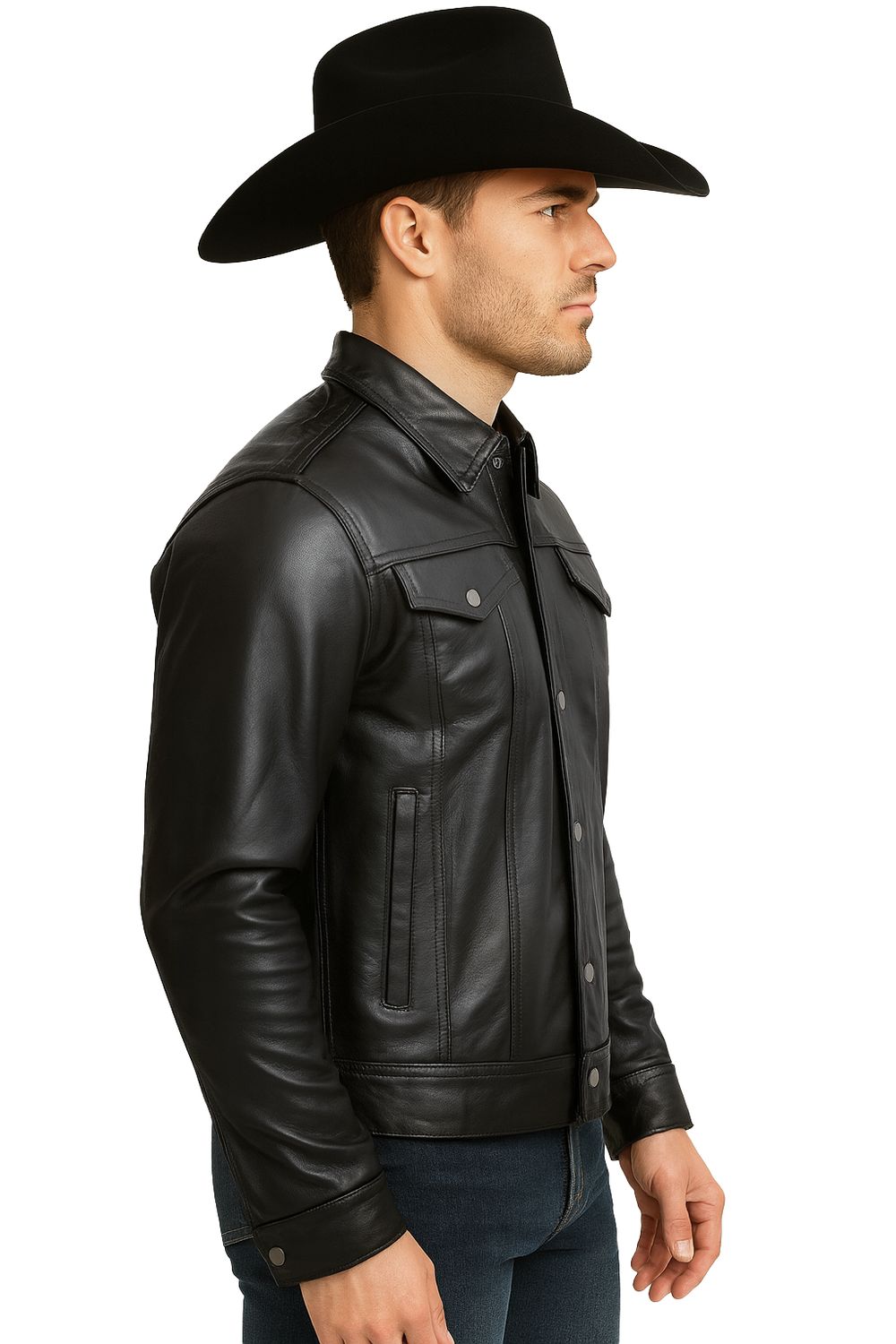 Chamarra Teduar Piel Mod. Levis Negro