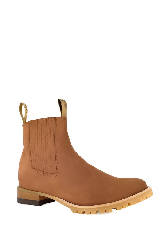 Botín Suela de Tractor Nobuck Café.