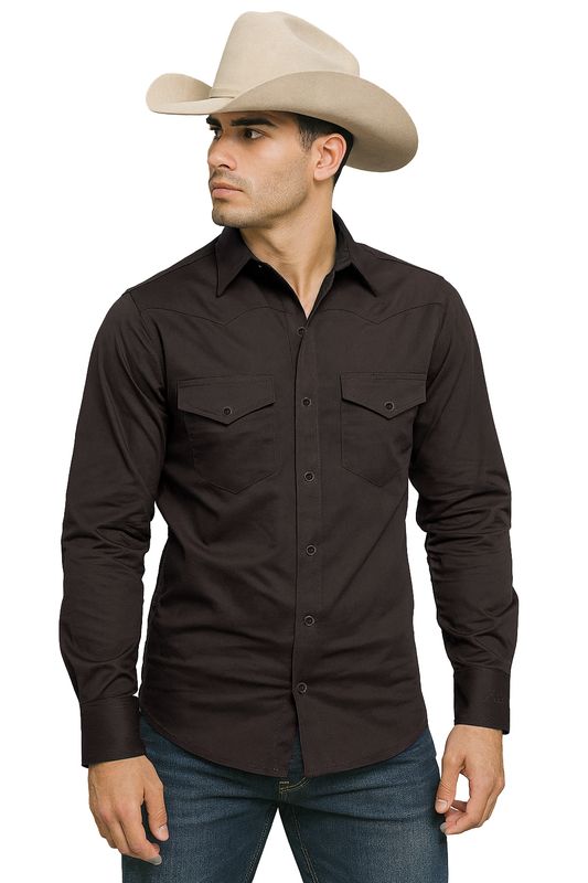 Camisa Rancho Cero Uno Café Obscuro