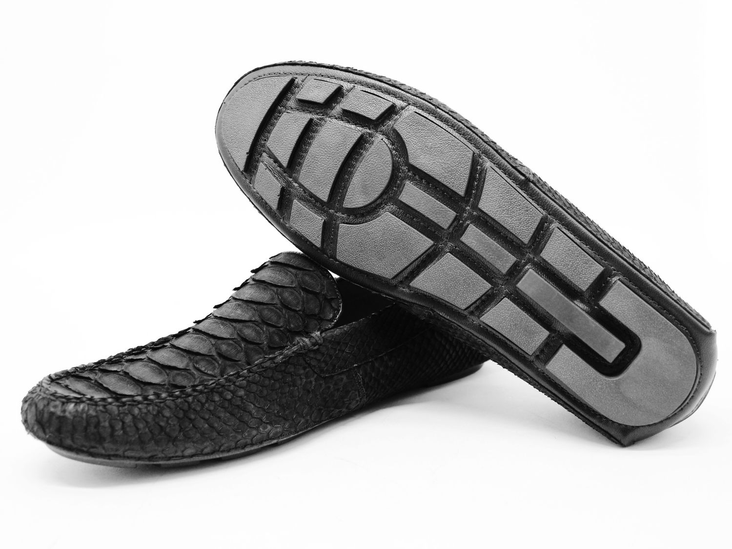 Driver Arte Fino Piel Python Negro