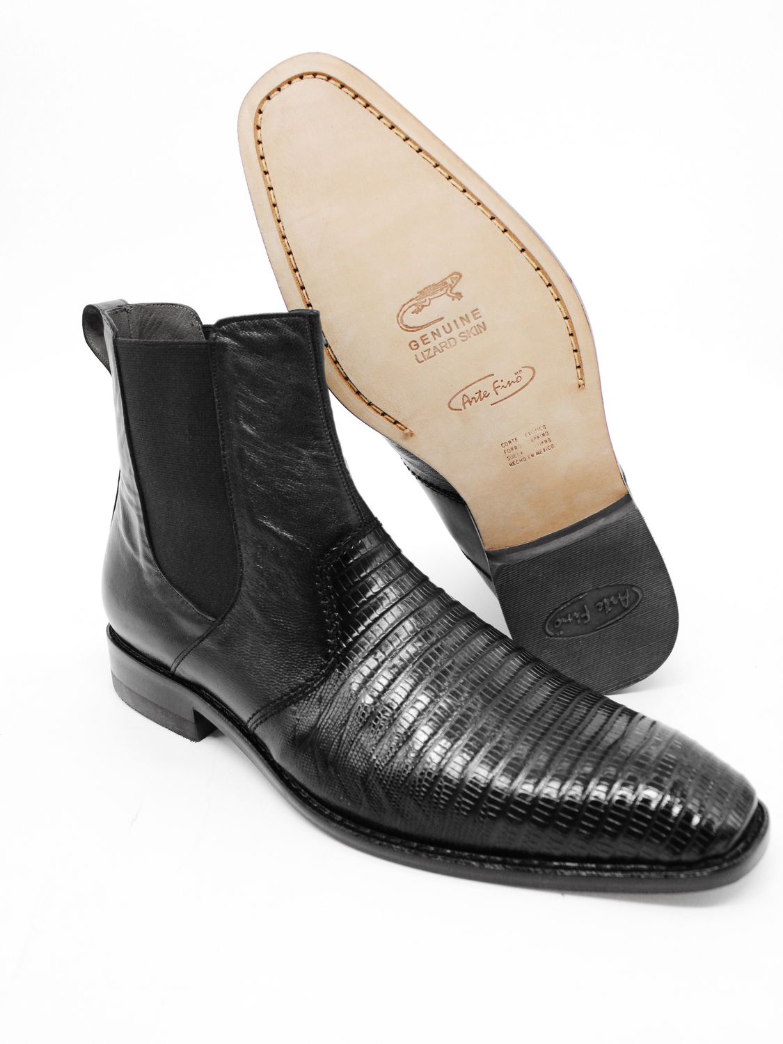 Botín Arte Fino Lizard Negro