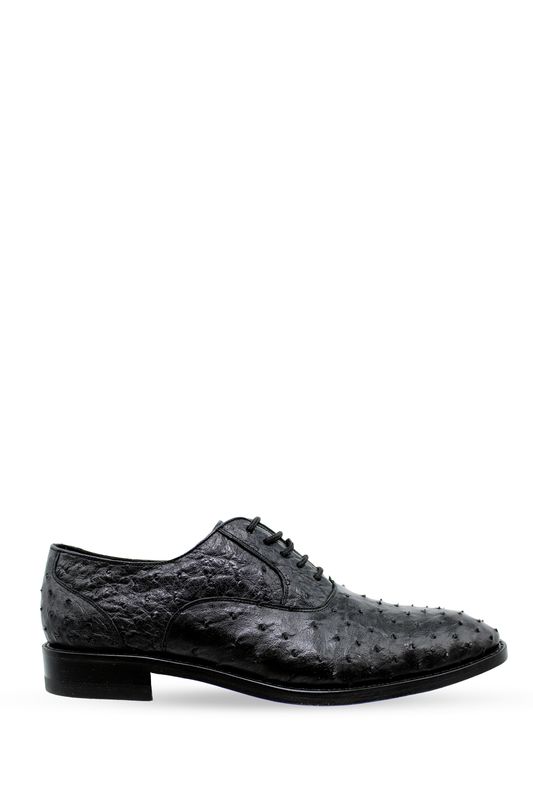 Zapato Arte Fino Avestruz Negro