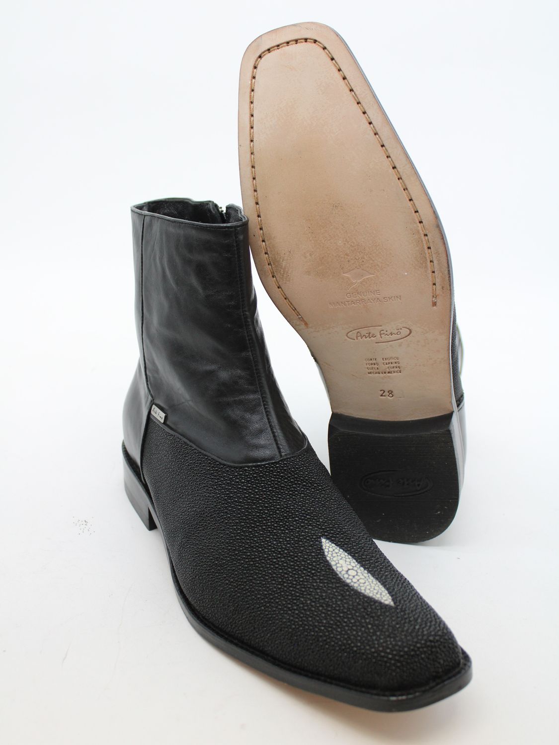 Botín Arte Fino Mantarraya Negro Macho