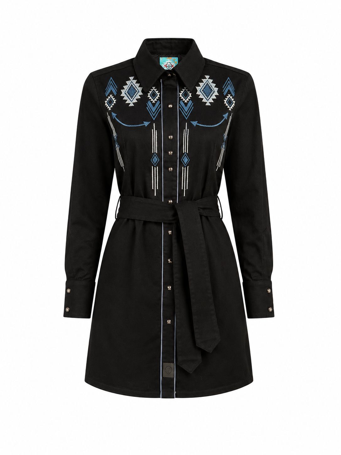 Vestido Winster con Bordado Azul